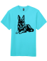 Preview: Unisex T-Shirt mit liegendem Schäferhund-Print